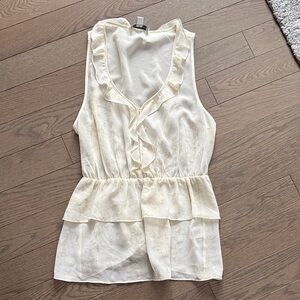 Banana Republic Cream Ruffle Blouse